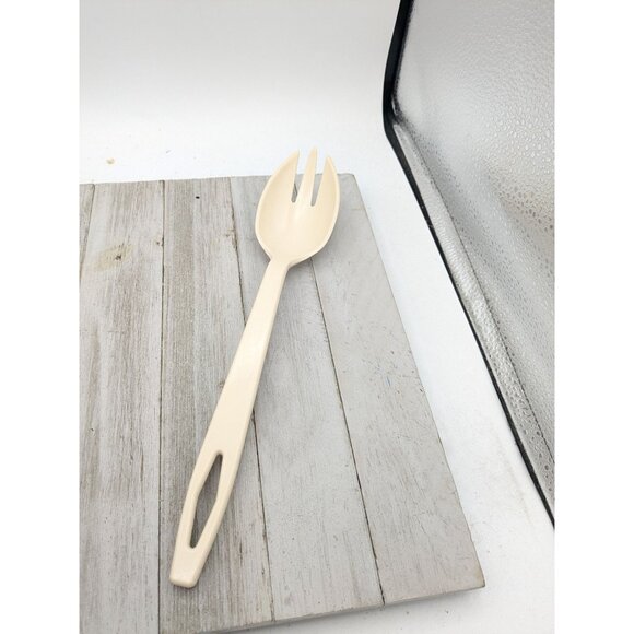 Tailor Made Products Almond Nylon Plastic Slotted Spoon Fork Spork 11 1/2" - Picture 1 of 8